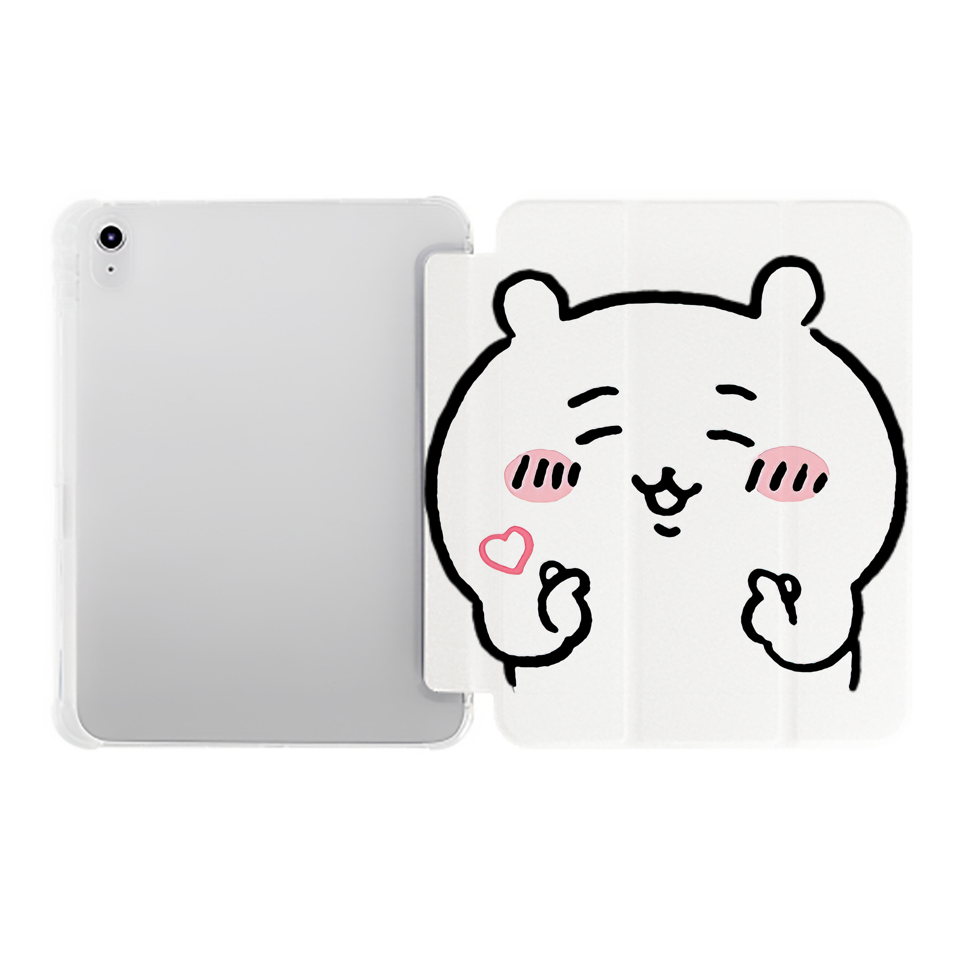 （画像用） ちいかわ ちいかわ Chii-kawa chiikawa IPad ケース ペン収納付き 三つ折りスタンド PUレザー×シリコン 対応機種9.5/10.5/10.9インチ